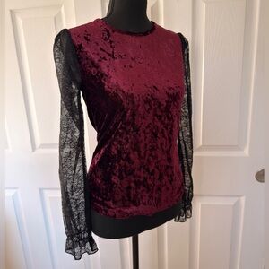 FuTario Velvet and Lace Women's Top
